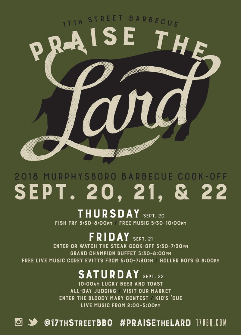 2018 Praise the Lard Cook-Off Poster
