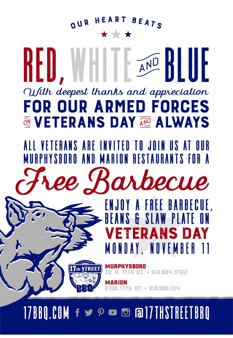 Free Barbecue for Veterans 17th Street BBQ
